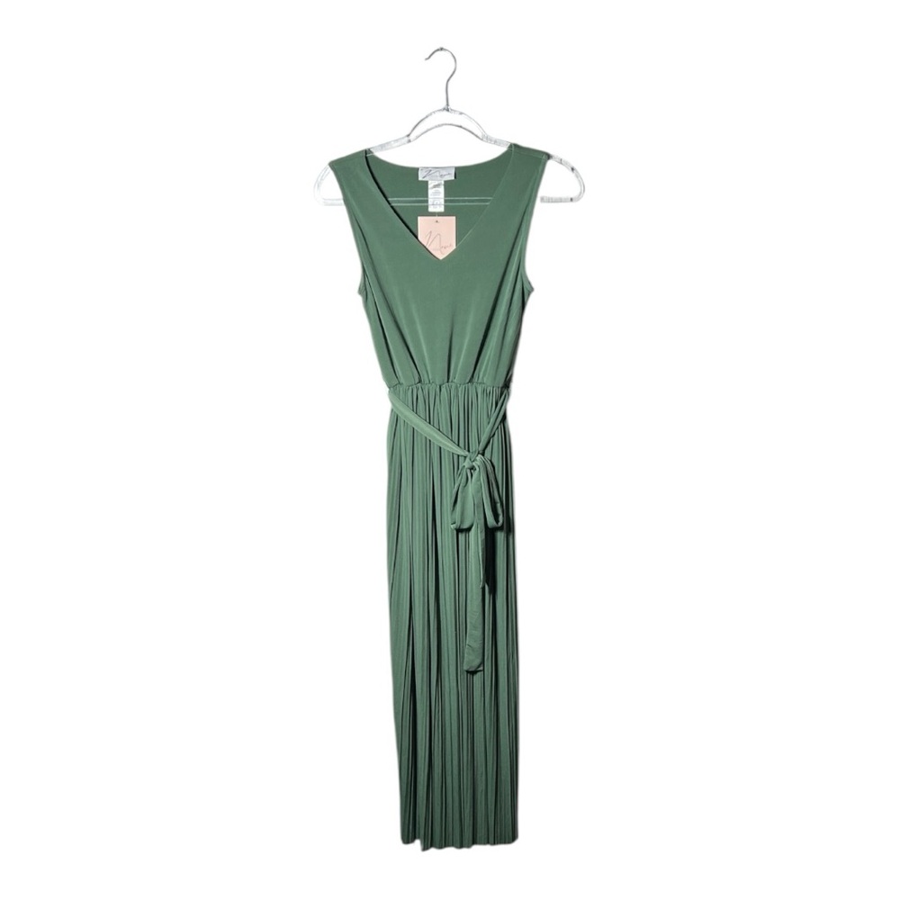 New fashion dark sage sleeveless pleated dress size Small